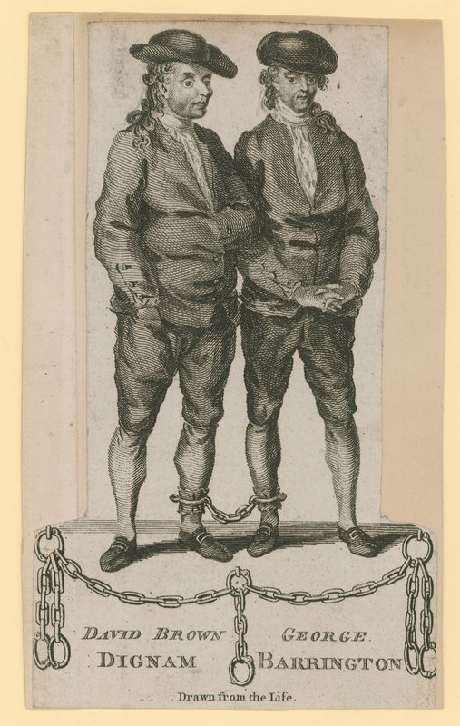 David Brown Dignam och George Barrington, hämtade från livet av English School
