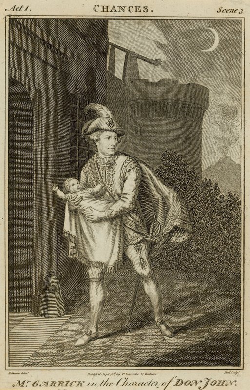 David Garrick, skådespelare, i karaktären Don John av English School