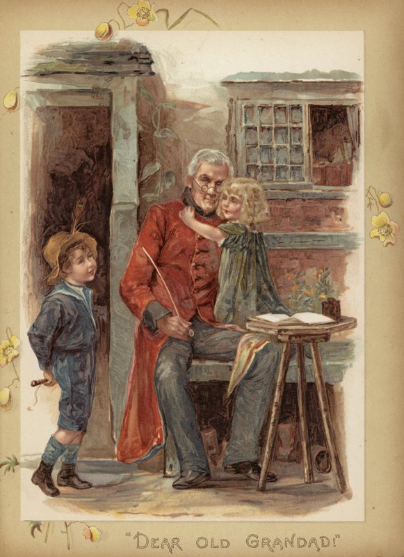 Kära gamla farfar! (chromolitho) av English School