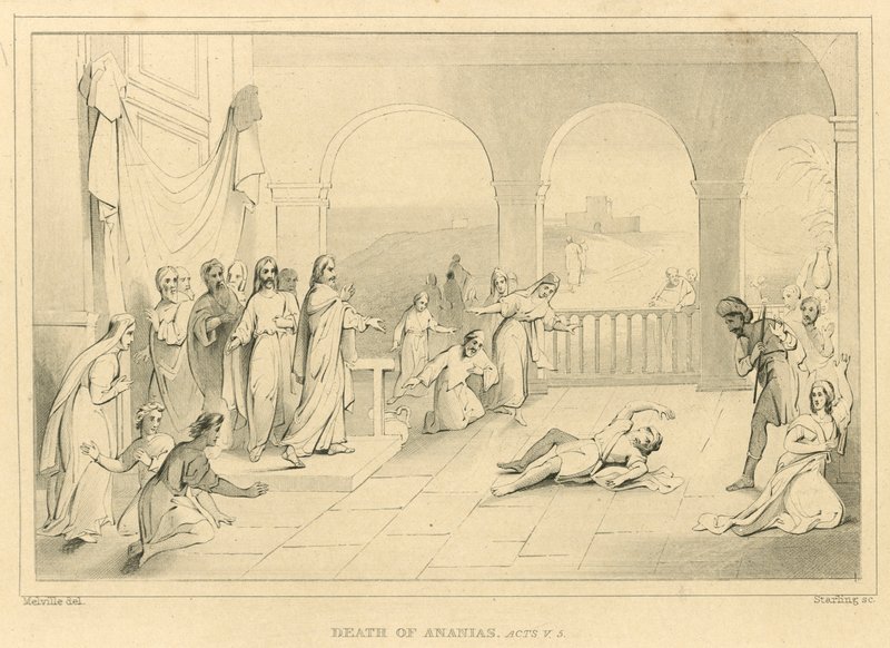 Ananias död, Apostlagärningarna V, 5 av English School