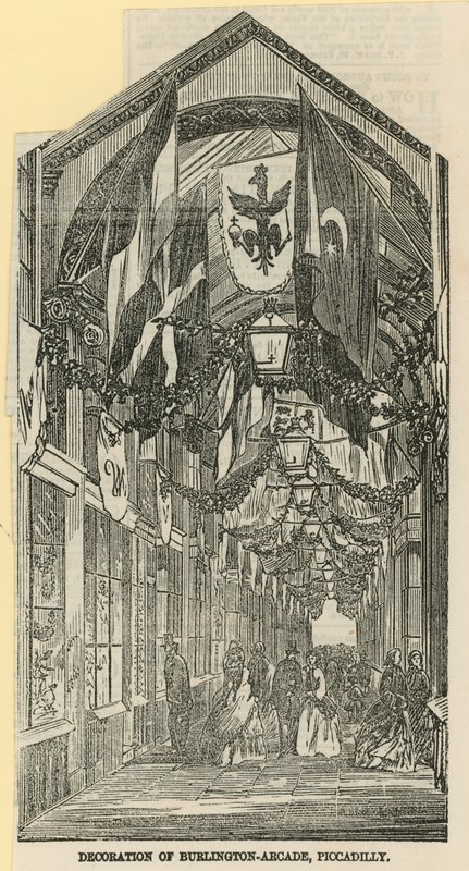 Dekoration av Burlington Arcade av English School
