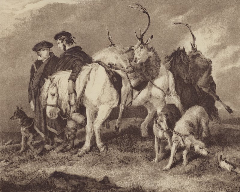 Rådjursjakt (chromolitho) av English School