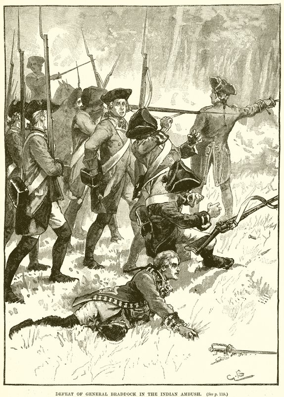 General Braddocks nederlag i det indiska bakhållet av English School