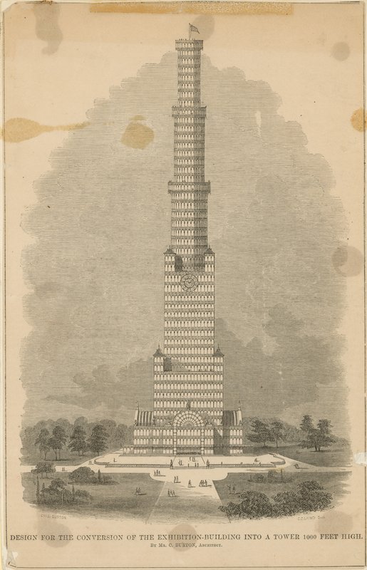 Design av Charles Burton för omvandlingen av Crystal Palace av English School