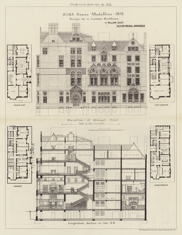 Design för ett London Residence (gravyr) av English School
