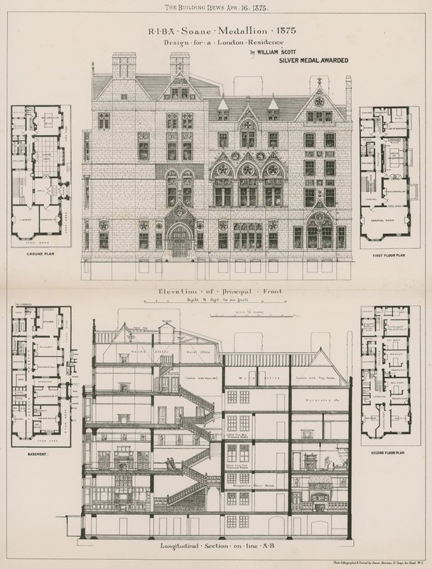 Design för en bostad i London av William Scott av English School