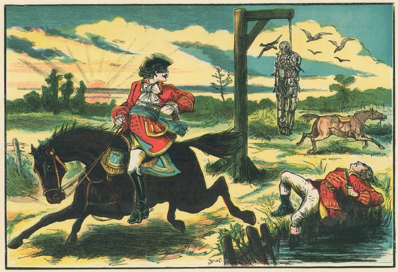 Dick Turpin skjuter Pooly, tjuven, på Hounslow Heath av English School