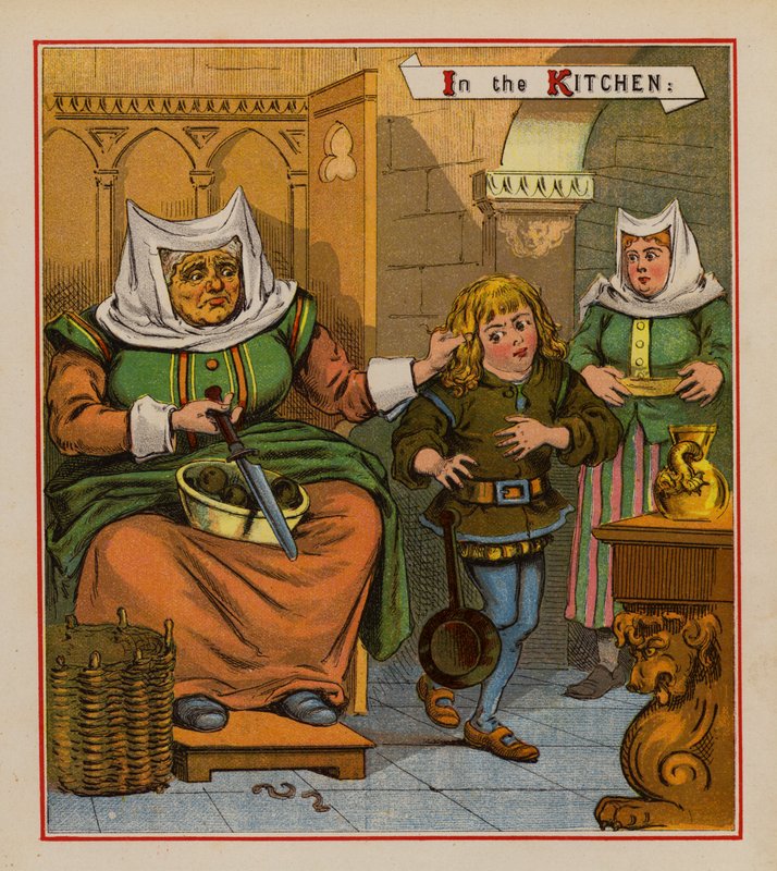 Dick Whittington och hans katt (färg litho) av English School