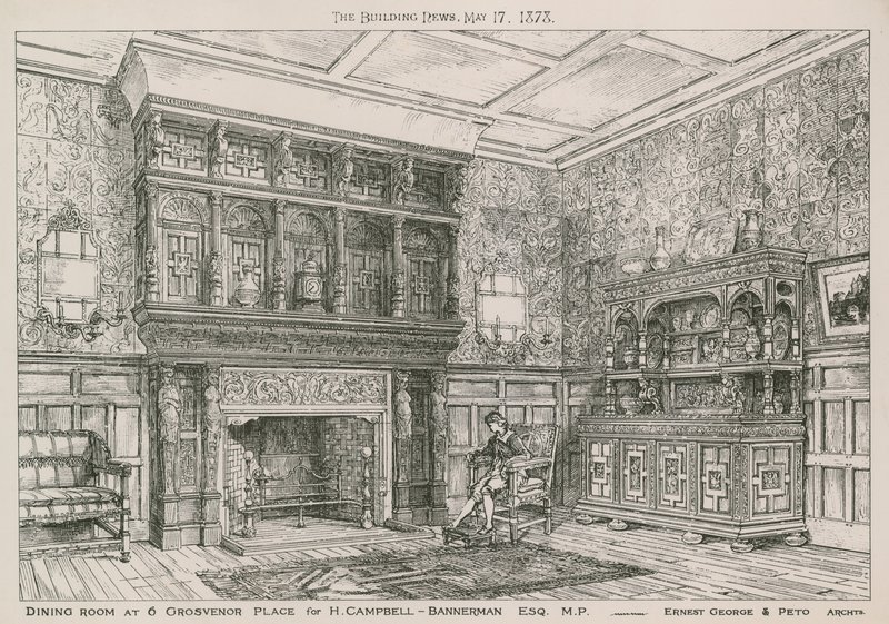 Matsal på 6 Grosvenor Place för H Campbell-Bannerman, MP av English School