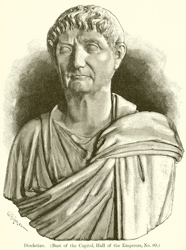 Diocletianus. (Byst av Capitolium, Hall of the Emperors, nr 80) av English School