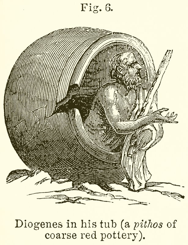Diogenes i sitt badkar (A Pithos of Coarse Red Pottery) av English School
