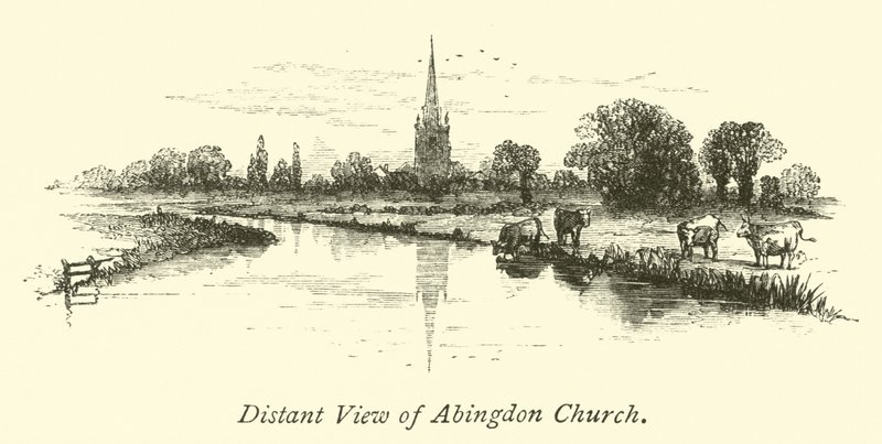 Avlägsen utsikt över Abingdon Church av English School