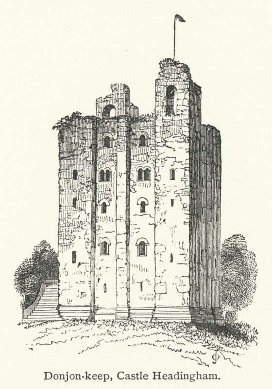 Donjon-keep, Castle Headingham (gravyr) av English School