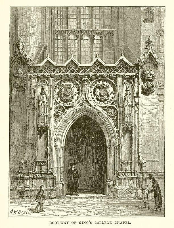 Dörröppningen till Kings College Chapel av English School