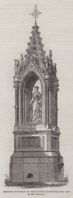 Drinking-Fountain in High-Street, Maidstone, the Gift of Mr Randall (gravyr) av English School