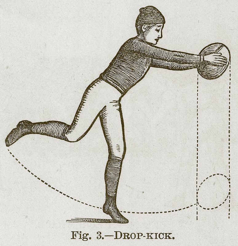 Drop-Kick, illustration för Cassells Book of Sports and Pastimes, c.1890 av English School