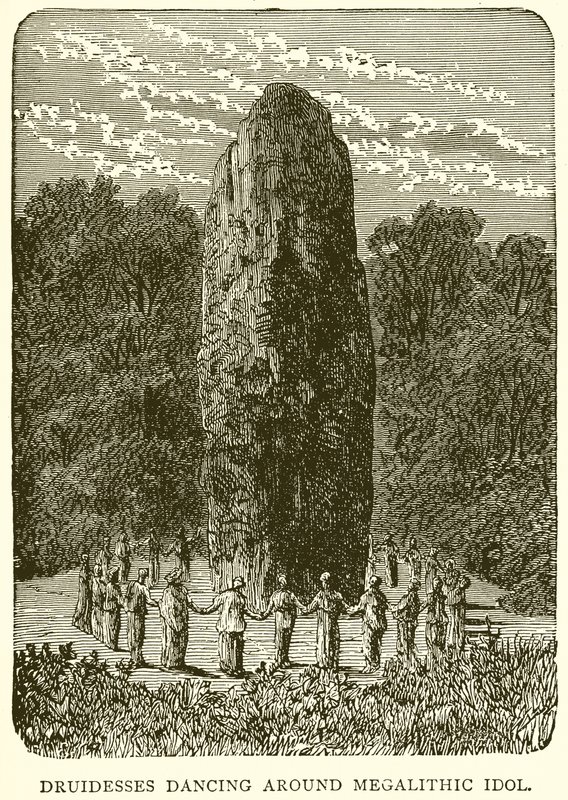 Druidinnor som dansar runt Megalithic Idol av English School