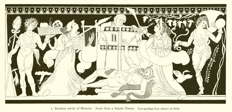 Berusade fester av Herakles av English School