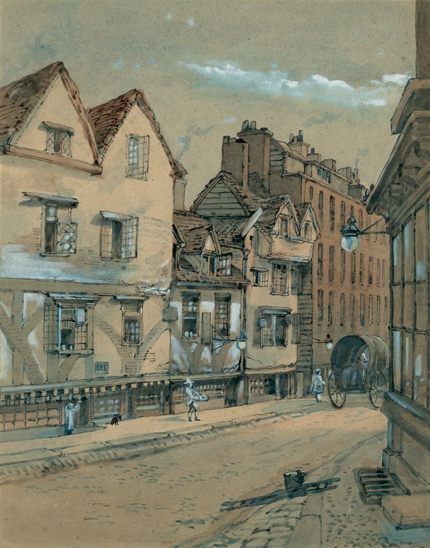 Duke Street i West Smithfield (wc på papper) av English School