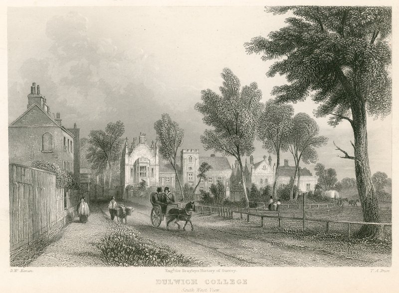 Dulwich College, London, sydvästlig vy av English School