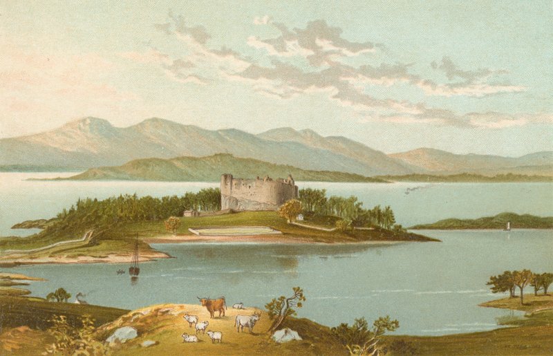 Dunstaffnage Castle och Loch Etive av English School