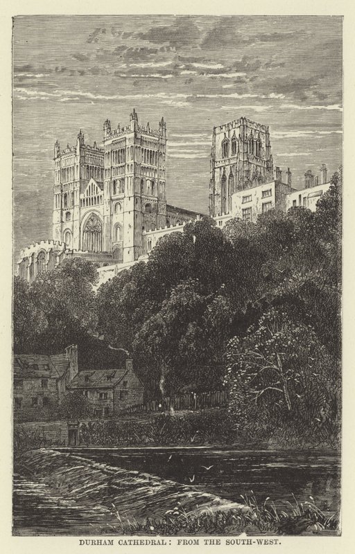 Durham Cathedral, från sydväst av English School