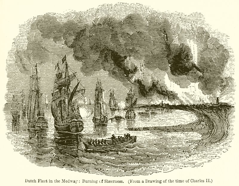 Holländska flottan i Medway: Burning of Sheerness av English School