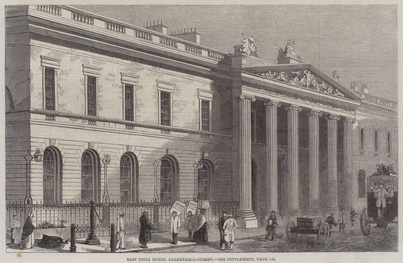 East India House, Leadenhall-Street (gravyr) av English School