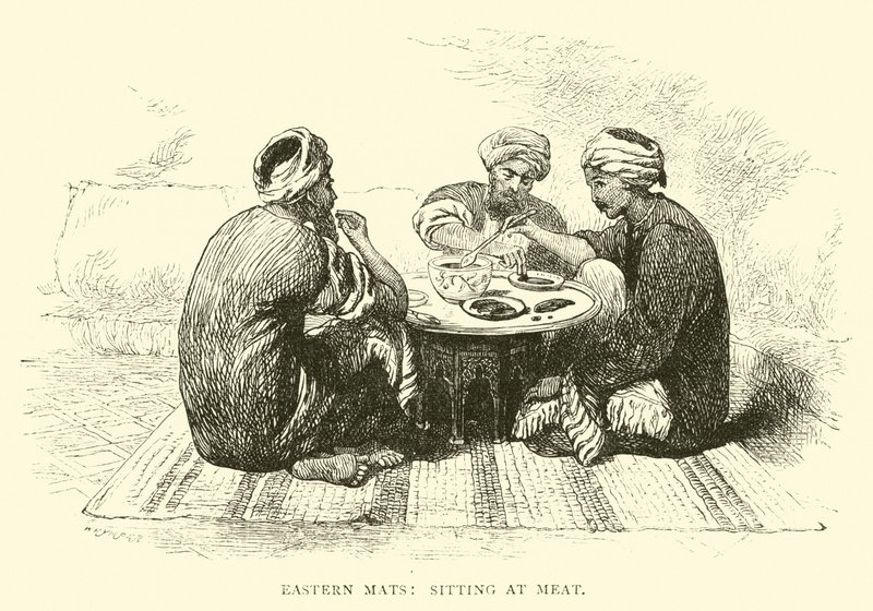 Östra mattor, sitter vid kött av English School