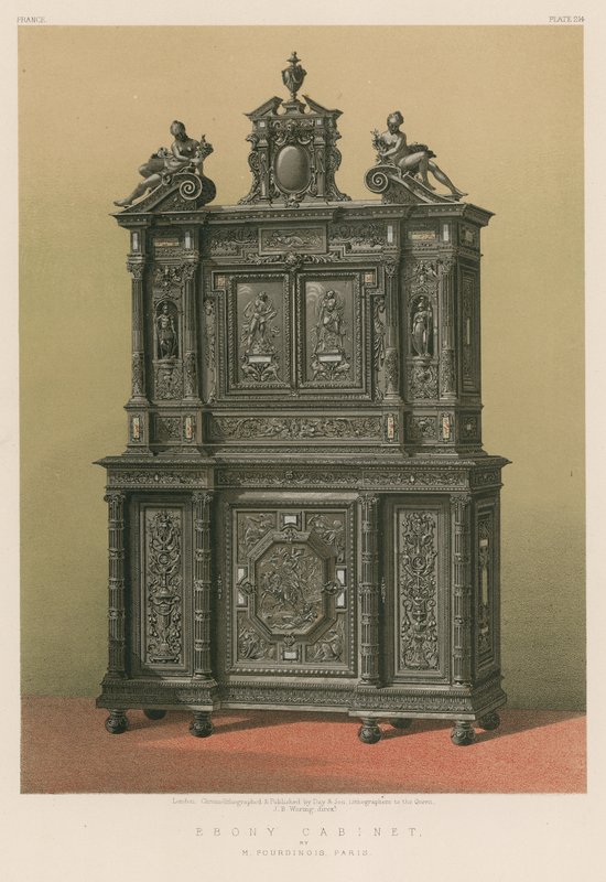 Ebenholtskabinett av M Fourdinois, Paris av English School