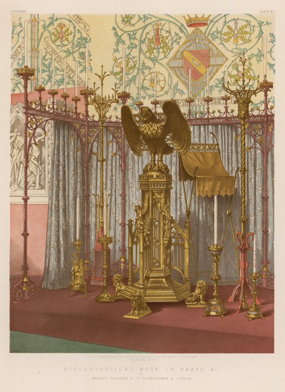 Ecclesiastical Work in Brass etc av Mrs Hardman and Co, Birmingham och London av English School
