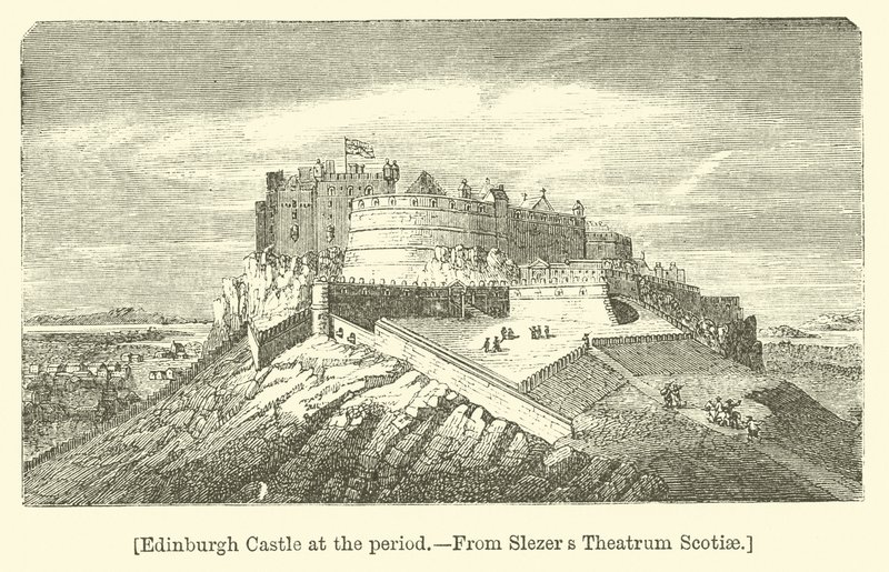 Edinburgh Castle at the Period (gravyr) av English School