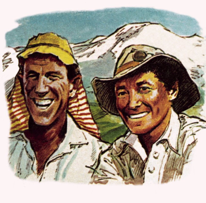 Edmund Hillary na Sherpa Tenzing Seed av English School