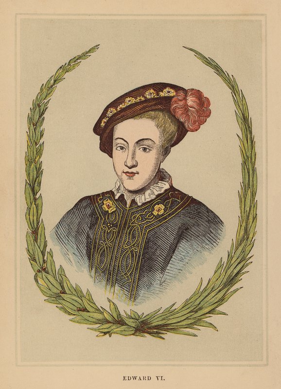 Edward VI (gravyr i färg) av English School