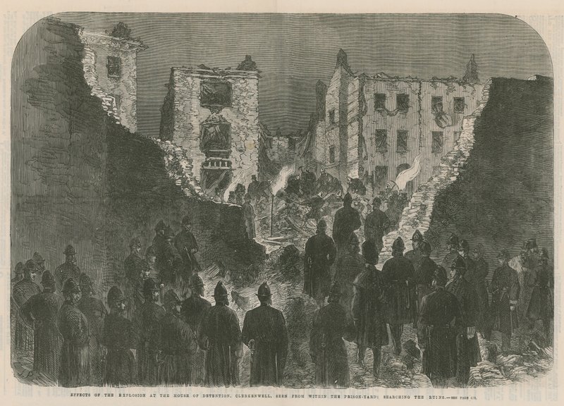 Effekterna av explosionen i House of Detention, Clerkenwell av English School