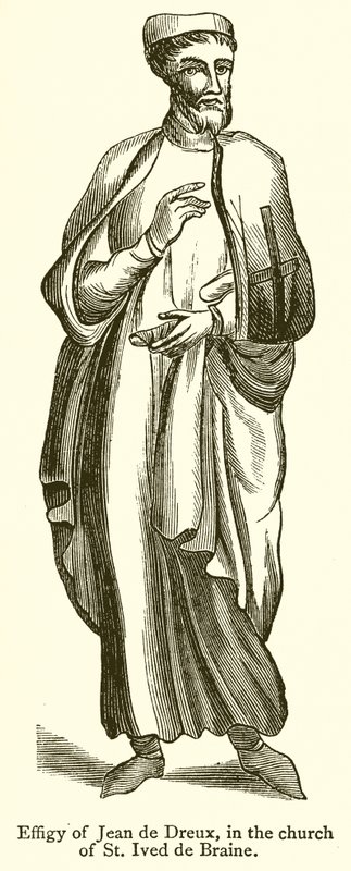 Bild av Jean de Dreux, i kyrkan St. Ives de Braine av English School