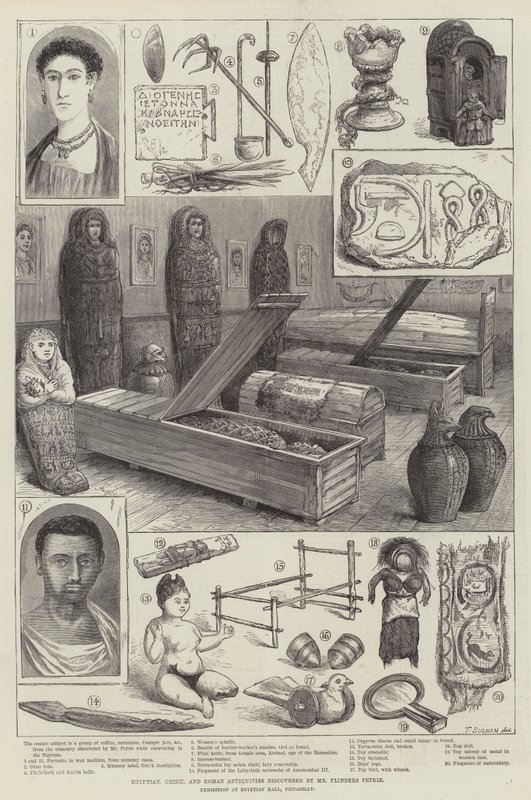 Egyptiska, grekiska och romerska antikviteter upptäckta av Mr Flinders Petrie av English School