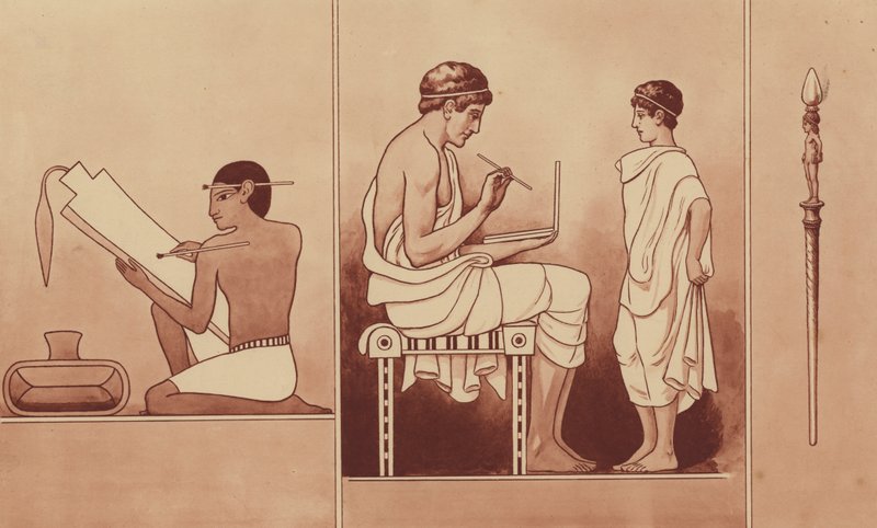 Egyptisk skrivare och grekisk skolpojke av English School