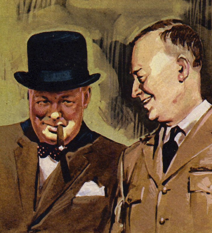 Eisenhower och Winston Churchill av English School