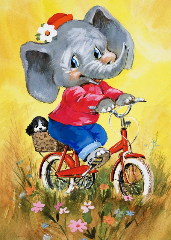 Elefant på en cykelsved av English School