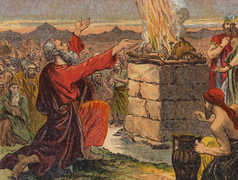 Elias offer (färg litho) av English School
