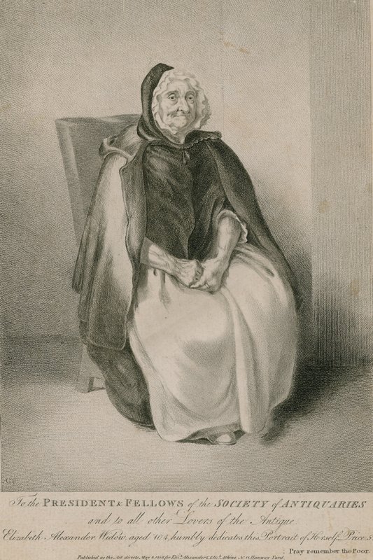 Elizabeth Alexander, änka, 104 år av English School