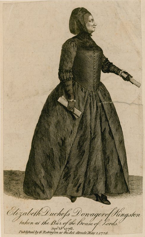 Elizabeth Duchess Dowager of Kingston tagen i baren i House of Lords av English School