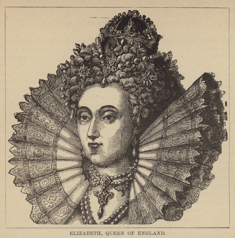 Elizabeth, drottning av England (gravyr) av English School