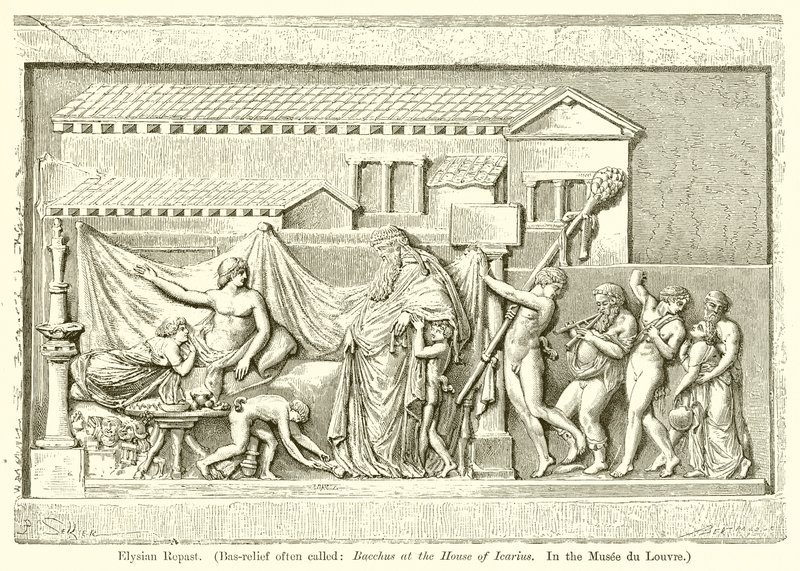Elysian Repast. (Bas-relief ofta kallad: Bacchus at the House of Icarius. I Musee du Louvren) av English School