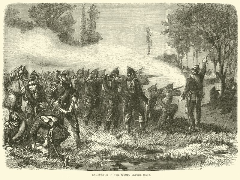 Möte i skogen före Metz, oktober 1870 av English School