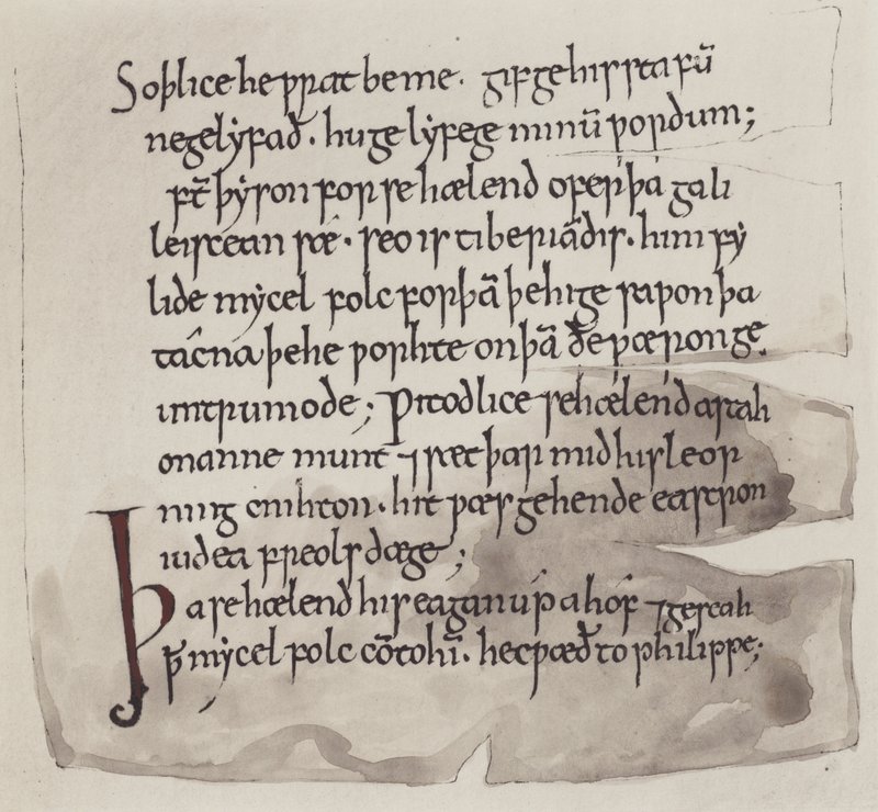 Engelska, anglosaxiska (litografi) av English School