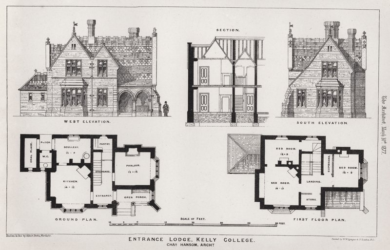 Entrance Lodge, Kelly College (gravyr) av English School