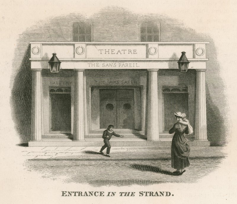 Entré i The Strand of the Sans Pareil Theatre (Adelphi Theatre), London av English School