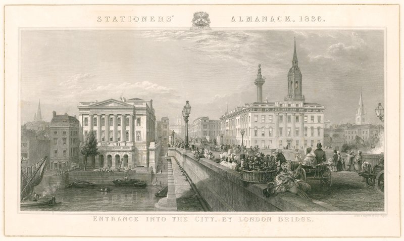 Ingång till staden, vid London Bridge av English School